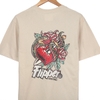 FLIPPER Áo thun in hình họa tiết phong cách Hàn quốc URBAN heart Tshirt beige FT0127