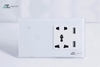Công tắc cảm ứng wifi kèm 2 ổ cắm có cổng USB sạc điện thoại Azsmart
