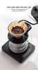 Phễu thuỷ tinh V60 rãnh thẳng đế nhựa đen Cafede Kona