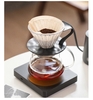 Phễu thuỷ tinh V60 rãnh thẳng đế nhựa đen Cafede Kona