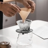 Phễu thuỷ tinh V60 rãnh thẳng đế nhựa đen Cafede Kona