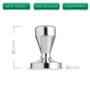 Tamper 58mm dụng cụ nén cà phê máy espresso tay cầm Inox 304