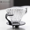 Phễu thuỷ tinh V60 rãnh thẳng đế nhựa đen Cafede Kona