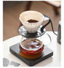 Phễu thuỷ tinh V60 rãnh thẳng đế nhựa đen Cafede Kona