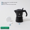 Combo bình moka nhôm 2 cup 90ml màu đen CAFEDE KONA