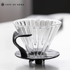 Phễu thuỷ tinh V60 rãnh thẳng đế nhựa đen Cafede Kona