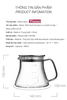 Bình đựng pha cà phê thủy tinh chịu nhiệt Tiamo 400ml nắp inox