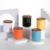 Hũ lọ sứ nắp gỗ Origami đựng cà phê trà 370ml