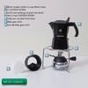 Combo bình moka nhôm 2 cup 90ml màu đen CAFEDE KONA