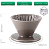 Phễu Pour over V60 01 sứ Hasami Nhật Bản Cafede Kona