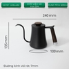 Ấm cổ ngỗng Tiamo 600ml tay cầm gỗ inox 304