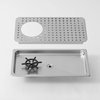 Khay rửa ca , ly quầy bar khuyên khối âm sàn inox 304 ( 425 x 230mm )