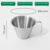 Ly inox 304 đong ml espresso CK6815 90ml và CK6816 250ml có vạch chia và mỏ rót
