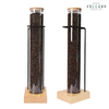 Ống thuỷ tinh đựng cà phê trưng bày VCN8969 4L cao 625mm và VCN6723 1.3L cao 335mm đế gỗ khung inox 304