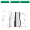 Ca đánh sữa Motta Europa inox 304 màu bạc mũi tròn 320ml và 650ml
