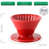 Phễu Pour over V60 01 sứ Hasami Nhật Bản Cafede Kona