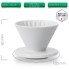 Phễu Pour over V60 01 sứ Hasami Nhật Bản Cafede Kona