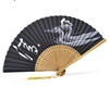 quạt tre xòe gấp gọn màu đen cổ trang nhật bản kimono - QUAT14