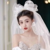 voan nơ lưới cô dâu họa tiết ren mặt váy cưới chụp ảnh - cd229