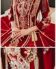 Bộ khỏa hỷ phục nữ đầm cưới xiuhe cao cấp đỏ nhung chụp studio - VAY08