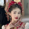Bộ kẹp nơ cô dâu trung hoa đội đầu mặt váy hỷ phục xiuhe -CD250