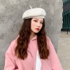 nón beret mũ nồi nỉ trơn giản dị - ne66