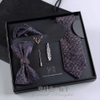 set nơ đeo cổ cà vạt cho nam mặt vest hộp túi quà tặng cho chú rể chụp ảnh cưới - CD258