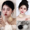 vòng cổ chocker hoa trà dây thắt nơ xinh xắn - cd274