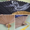quạt tre xòe gấp gọn màu đen cổ trang nhật bản kimono - QUAT14