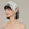 cô dâu ren tua rua ngoc trai mũ retro hạt châu phong cách pháp cô dâu chụp cưới - cd226
