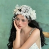 Ren hoa trùm đầu đầu cô dâu cài tóc ren phong cách cổ điền chụp ảnh studio concept - CD211