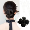 combo búi tóc và bện tóc gia cô dâu cổ xưa xiuhe mặt sườn xám thắt bính nhiều kiểu thả 1 bên - toc41