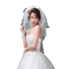 voan lúp cô dâu 3 tầng cuốn biên nơ hạt trai - cd175