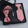 set nơ đeo cổ cà vạt cho nam mặt vest hộp túi quà tặng cho chú rể chụp ảnh cưới - CD258