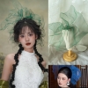 voan lưới kẽm cài tóc cô dâu chụp hình studio cưới concept - cd282