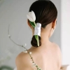 ruy băng cột tóc cô dâu hoa tulip đơn giản - cd63