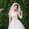 voan lúp cô dâu 3 tầng cuốn biên nơ hạt trai - cd175