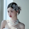 miếng ren ruy băng dán tóc lưới hoa cho cô dâu chụp studio concept - cd215