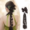 combo búi tóc và bện tóc gia cô dâu cổ xưa xiuhe mặt sườn xám thắt bính nhiều kiểu thả 1 bên - toc41