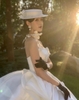 Mũ Cài tóc cô dâu phong cách Anh đơn giản và thanh lịch trắng chụp ảnh studio - CD126