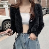 áo khoác lông croptop 2 nút quảng châu - KHOAC02