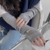 Găng tay len dệt kim dày dài xỏ ngón trơn chống nắng chống lạnh mùa đông - GA04