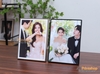 Ảnh cưới tráng gương để bàn viền hợp kim