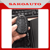 Ốp nhựa carbon lót silicon bọc, bảo vệ chìa khóa xe Hyundai Accent, Kona, Santafe 2019 - 2020 kèm móc đeo INOX- 3 nút