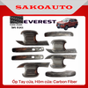 Ốp tay cửa - Chén cửa - Ốp Gương - Ốp đèn pha hậu - Ốp sườn mang cá Ford Everest 2023 - 2025 Carbon