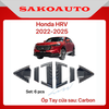 Ốp Tay cửa - Ốp chén cửa hõm cửa - Ốp gương - Nắp xăng Carbon xe HRV 2023-2025 Carbon