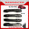 Ốp tay nắm - Ốp chén cửa - Ốp gương - Nắp xăng Honda Civic 2022 - 2025 full xe Carbon bên ngoài