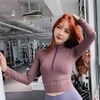 Áo tập crop tay dài chữ khóa kéo Sport