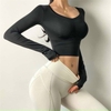Áo tập crop tay dài dúm