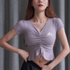 Áo tập croptop rút dây giữa vn